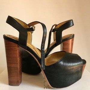 See by Chloe black leather platform sandal EU35